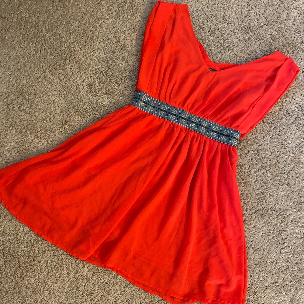 Orange mini dress